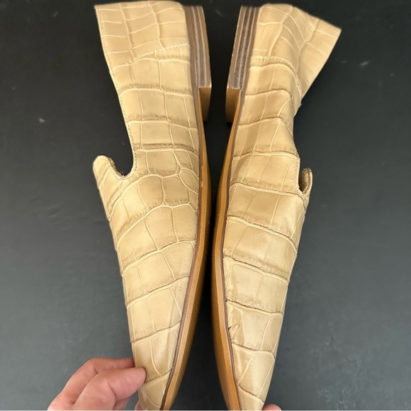 Naturalizer Women's Lorna Croc Crocodile Print Beige Tan Ballet Flat Loafers 10 - Picture 7 of 8